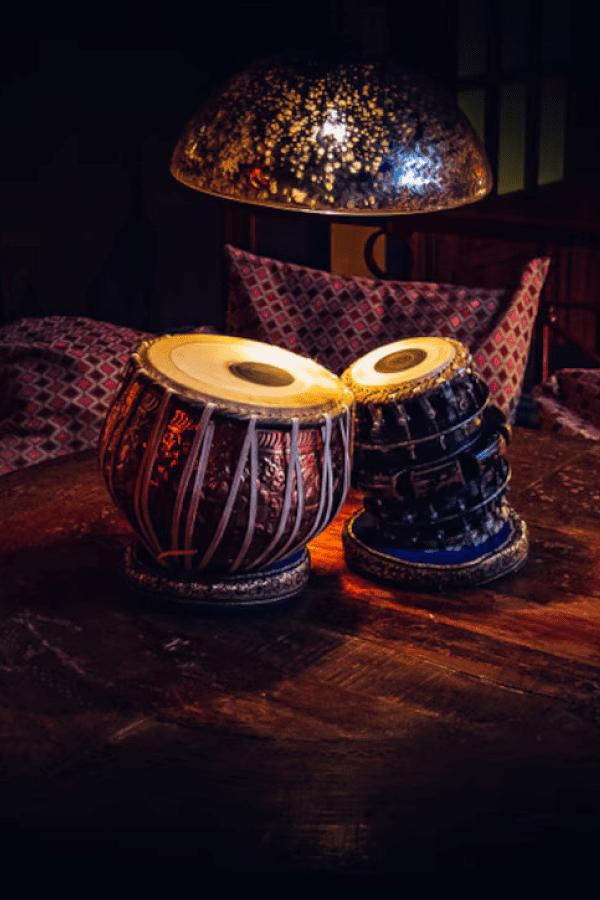 "Rang-e-Mohabbat traditional tabla instrument close-up
