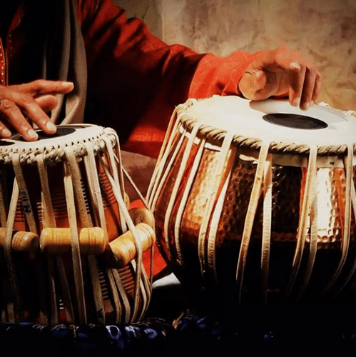 Rang-e-Mohabbat tabla instruments close-up during performance