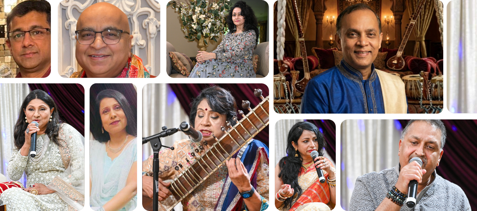 Collage of artists performing at Rang-E-Mohabbat events
